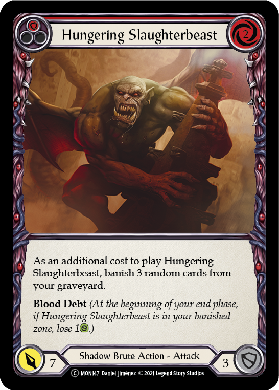 Hungering Slaughterbeast (Red) [U-MON147] (Monarch Unlimited)  Unlimited Normal | Total Play