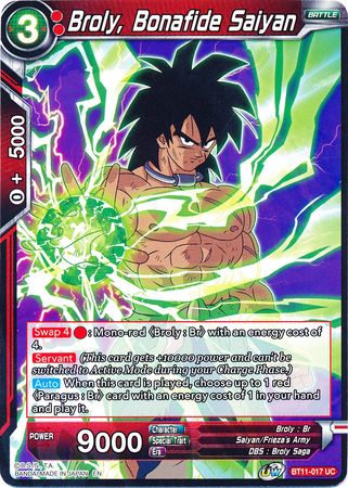 Broly, Bonafide Saiyan (BT11-017) [Vermilion Bloodline] | Total Play