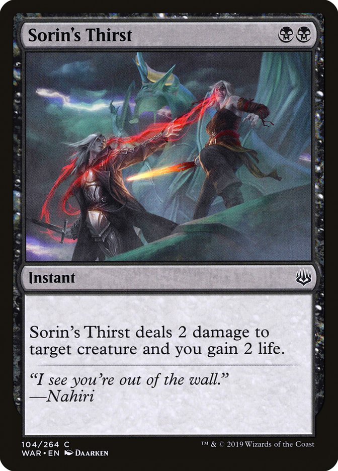 Sorin's Thirst [War of the Spark] | Total Play