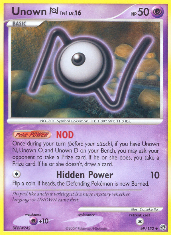 Unown N (69/132) [Diamond & Pearl: Secret Wonders] | Total Play