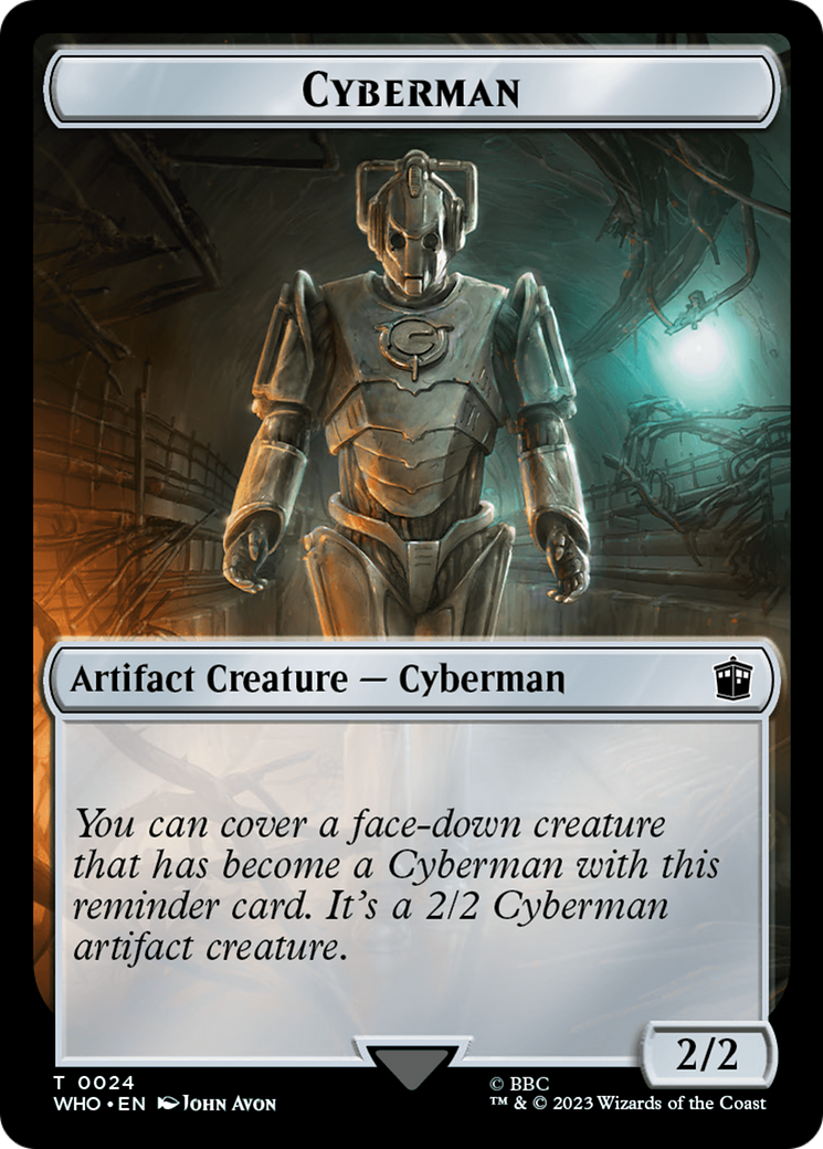 Alien // Cyberman Double-Sided Token [Doctor Who Tokens] | Total Play