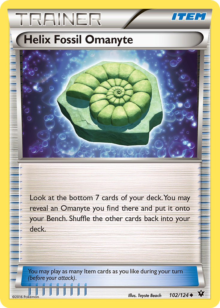 Helix Fossil Omanyte (102/124) [XY: Fates Collide] | Total Play