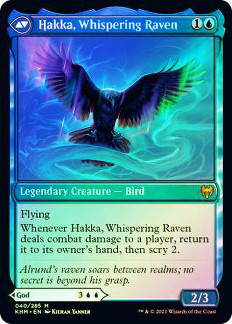 Alrund, God of the Cosmos // Hakka, Whispering Raven [Kaldheim Prerelease Promos] | Total Play