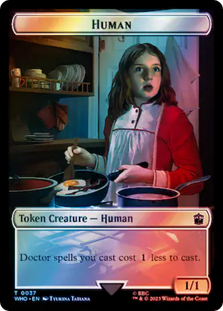 Human (0037) // Food (0059) Double-Sided Token (Surge Foil) [Doctor Who Tokens] | Total Play