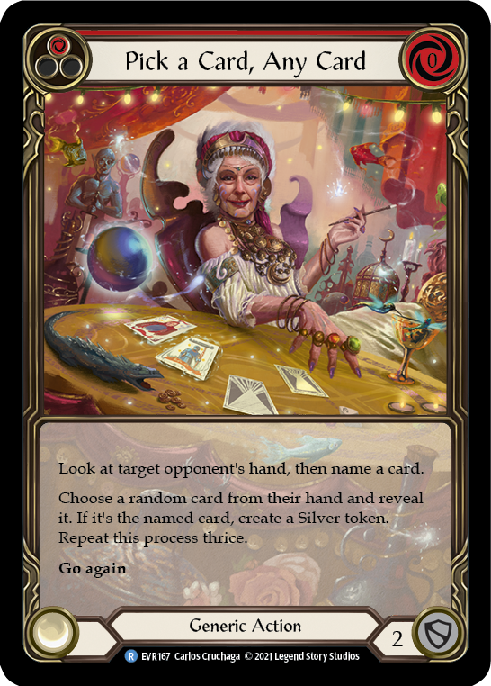 Pick a Card, Any Card (Red) [EVR167] (Everfest)  1st Edition Extended Art Rainbow Foil | Total Play