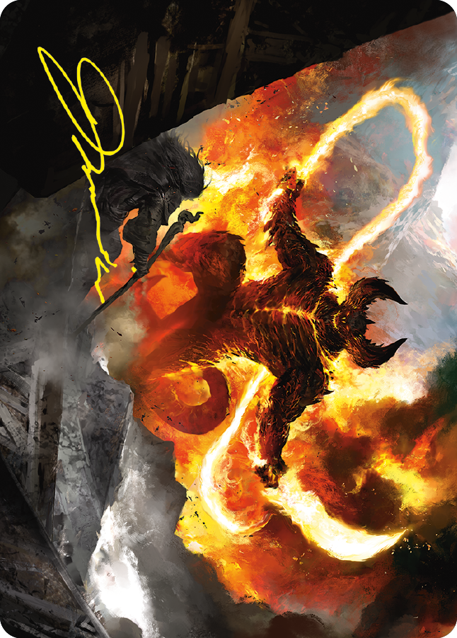 The Balrog, Flame of Udun Art Card (Gold-Stamped Signature) [The Lord of the Rings: Tales of Middle-earth Art Series] | Total Play