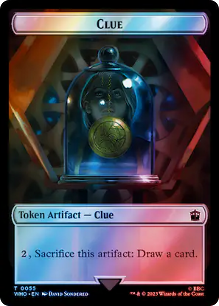 Fish // Clue (0055) Double-Sided Token (Surge Foil) [Doctor Who Tokens] | Total Play
