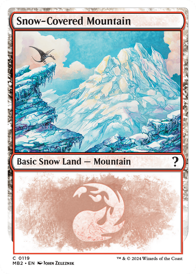 Snow-Covered Mountain (White Border) [Mystery Booster 2] | Total Play