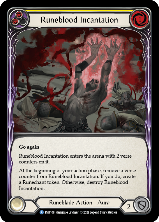 Runeblood Incantation (Yellow) [EVR108] (Everfest)  1st Edition Rainbow Foil | Total Play