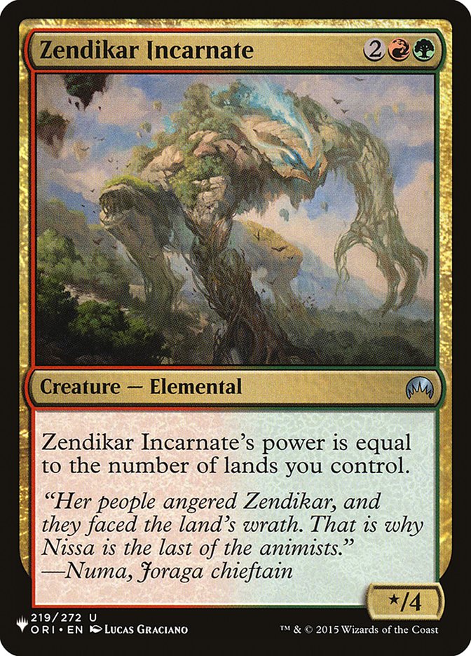 Zendikar Incarnate [The List] | Total Play