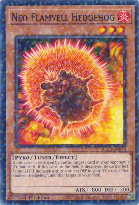 Neo Flamvell Hedgehog (Duel Terminal) [HAC1-EN070] Common | Total Play