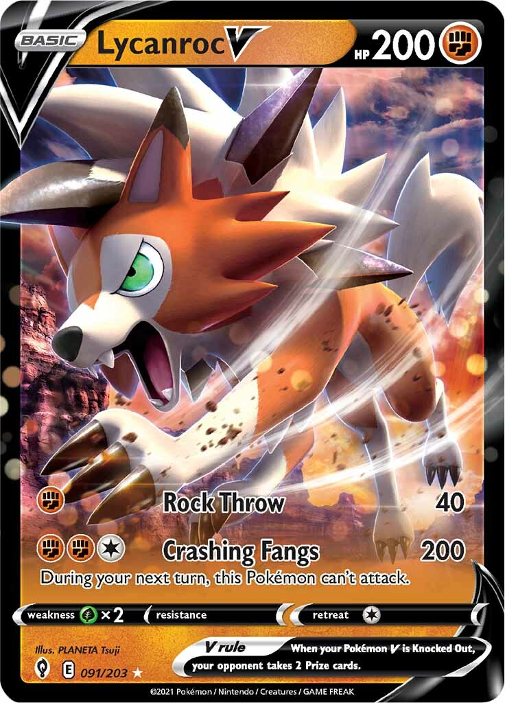 Lycanroc V (091/203) [Sword & Shield: Evolving Skies] | Total Play