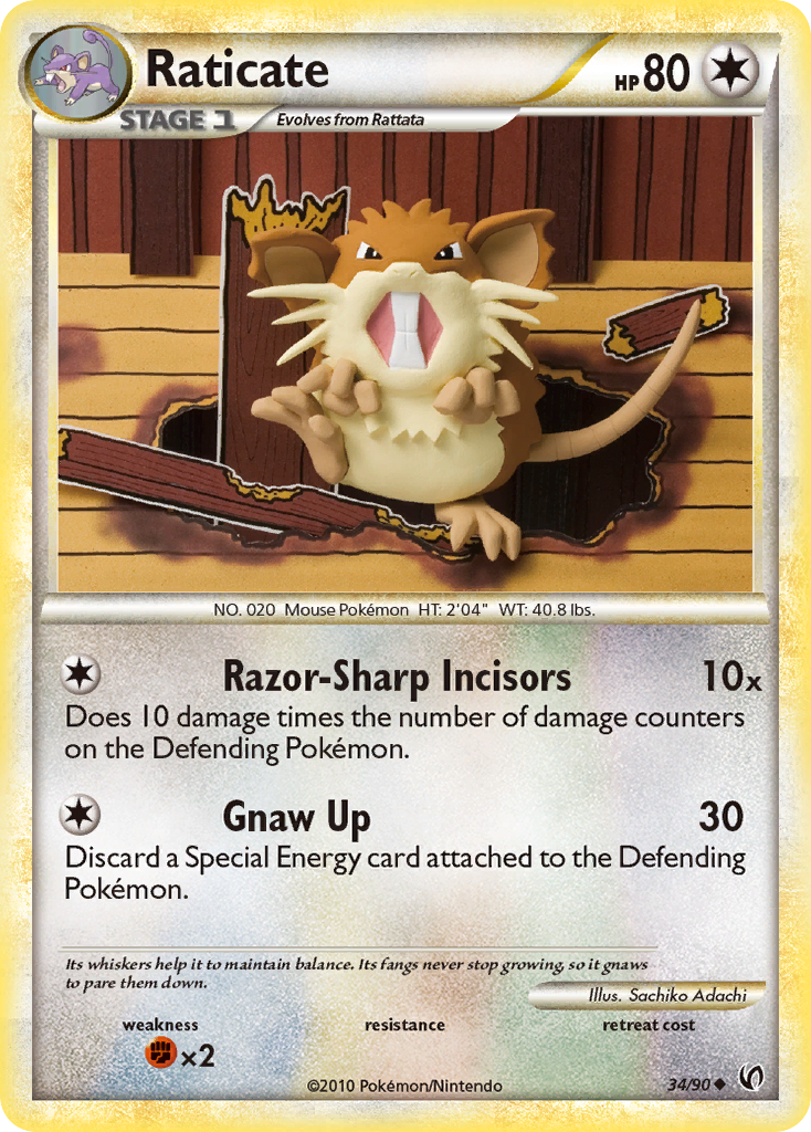 Raticate (34/90) [HeartGold & SoulSilver: Undaunted] | Total Play