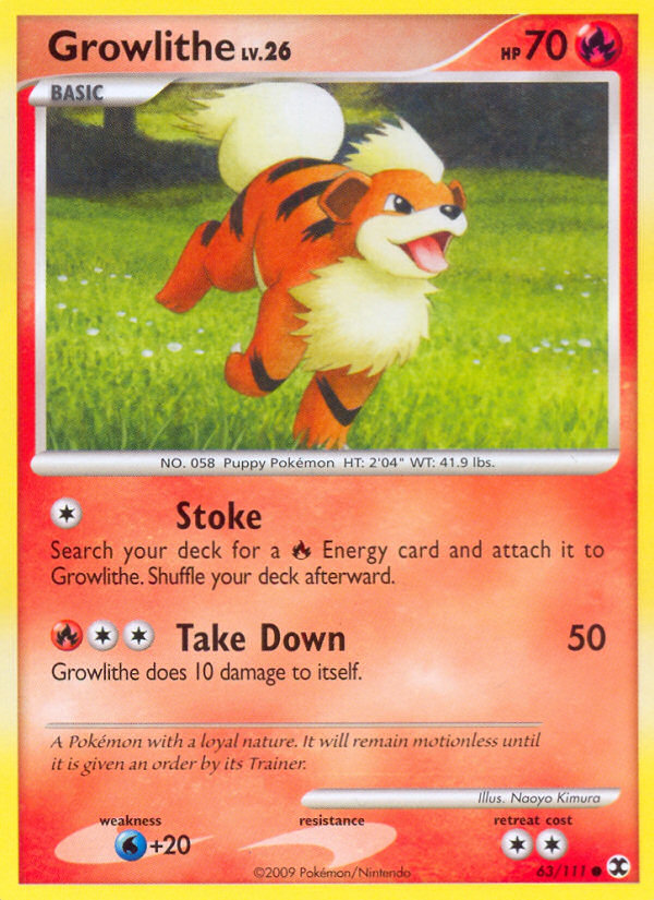 Growlithe (63/111) [Platinum: Rising Rivals] | Total Play