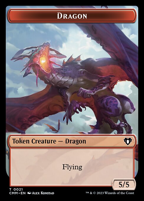 Human Soldier // Dragon (0021) Double-Sided Token [Commander Masters Tokens] | Total Play
