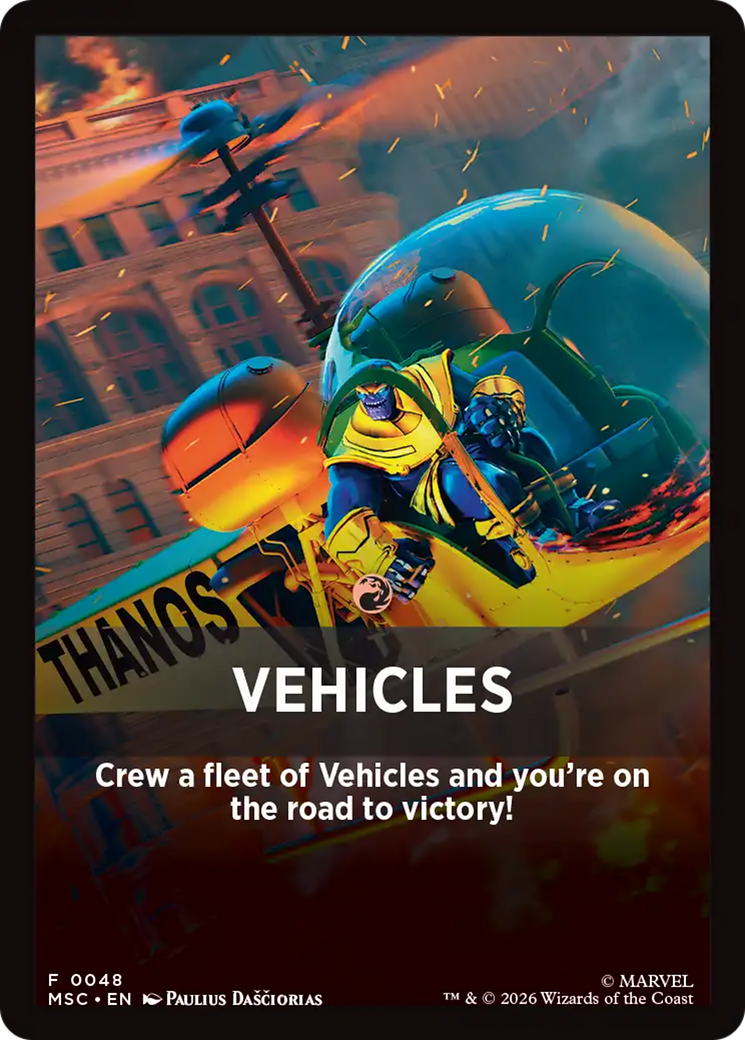 Vehicles Theme Card [Marvel Super Heroes Commander] | Total Play