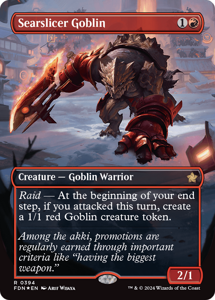 Searslicer Goblin (Borderless) (Mana Foil) [Foundations] | Total Play