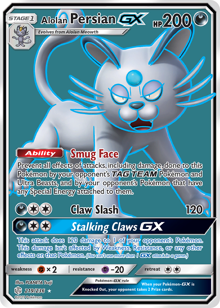 Alolan Persian GX (219/236) [Sun & Moon: Cosmic Eclipse] | Total Play