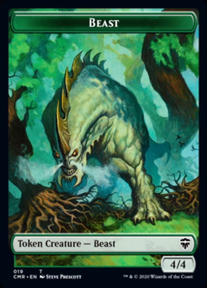 Beast (19) // Elephant Double-Sided Token [Commander Legends Tokens] | Total Play