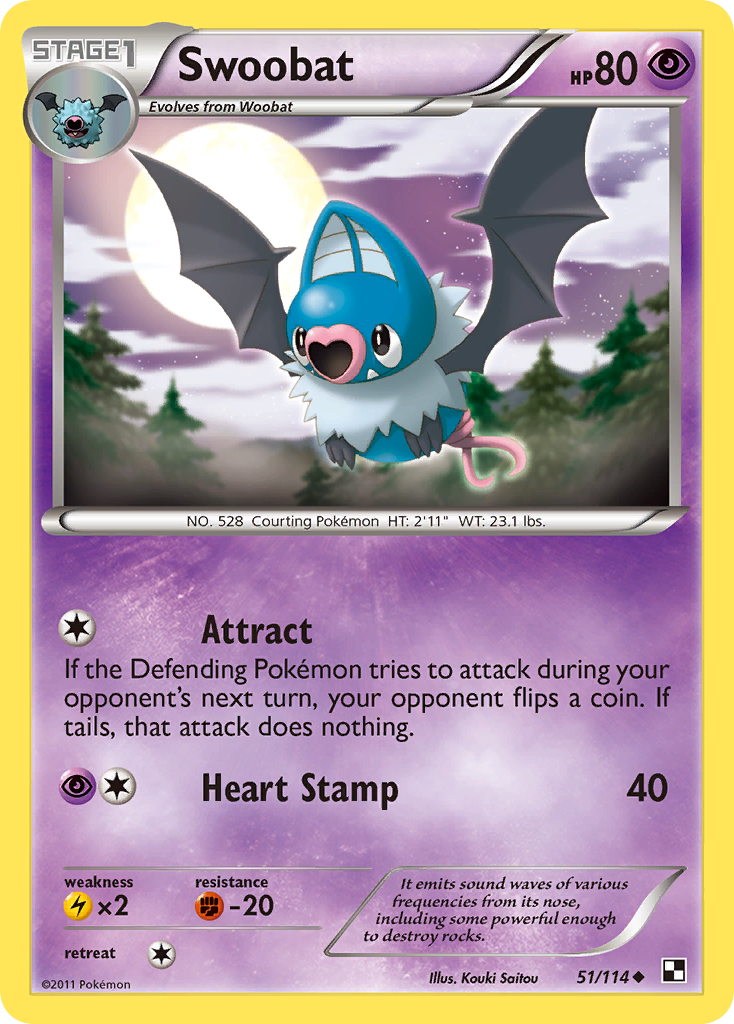 Swoobat (51/114) [Black & White: Base Set] | Total Play