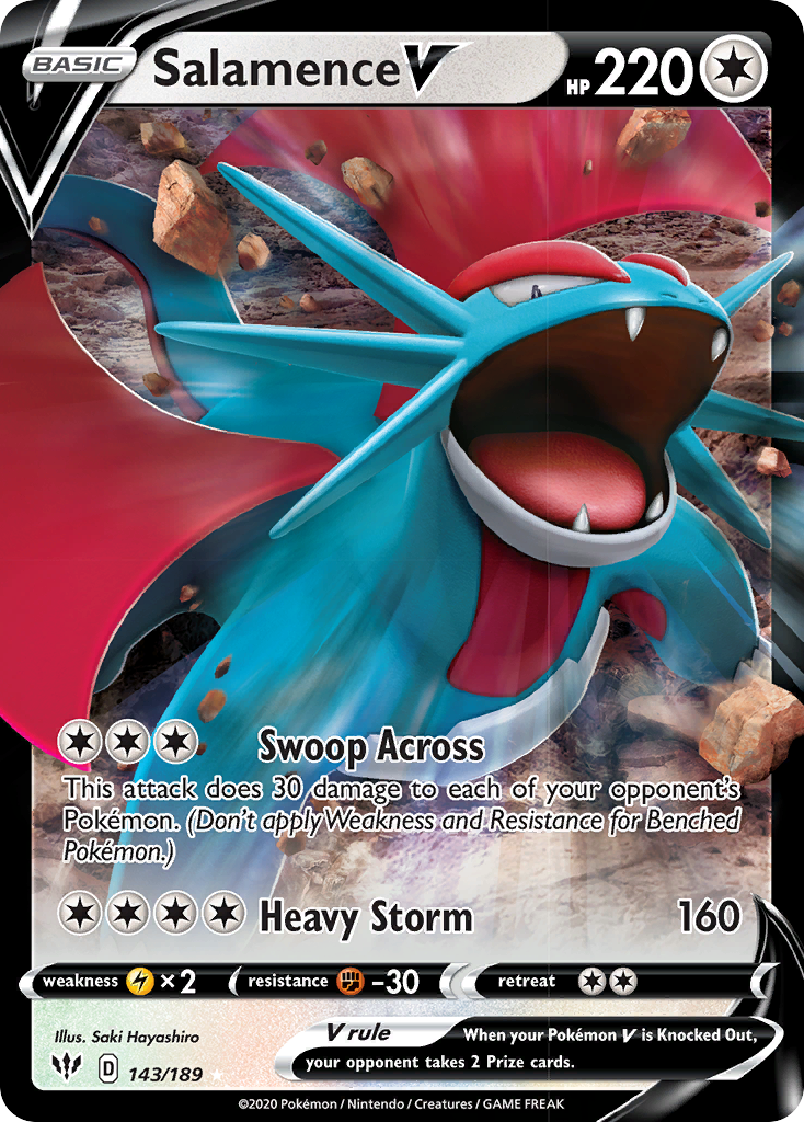 Salamence V (143/189) [Sword & Shield: Darkness Ablaze] | Total Play