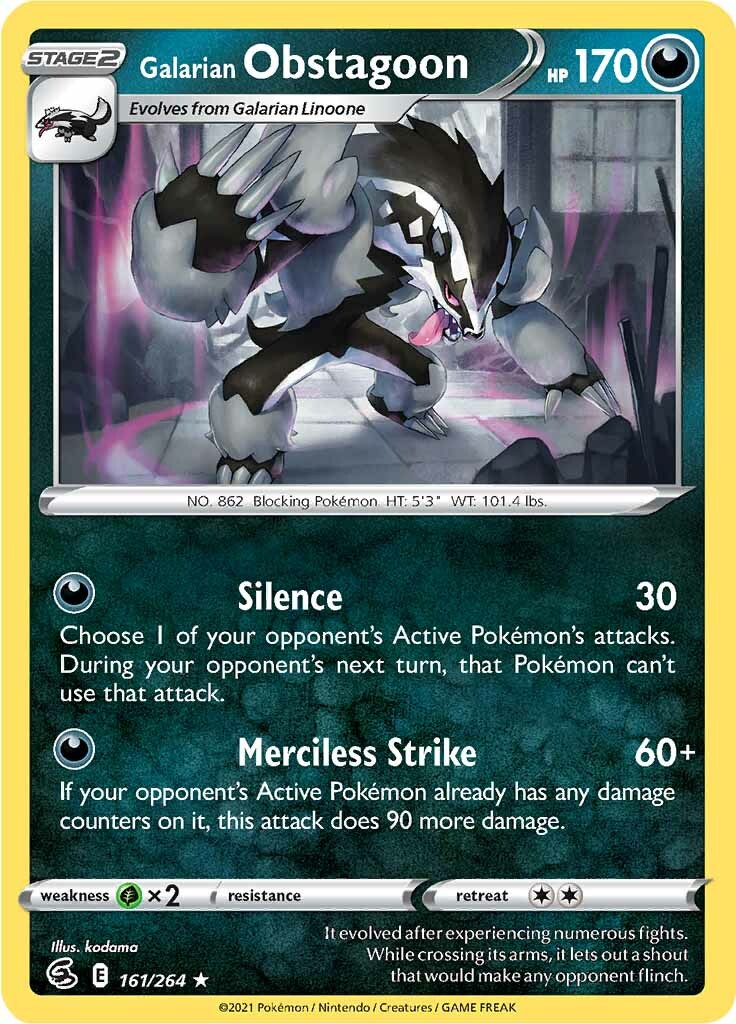Galarian Obstagoon (161/264) [Sword & Shield: Fusion Strike] | Total Play