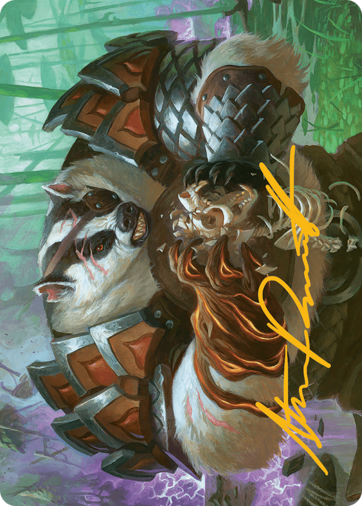 Hugs, Grisly Guardian Art Card (Gold-Stamped Signature) [Bloomburrow Art Series] | Total Play