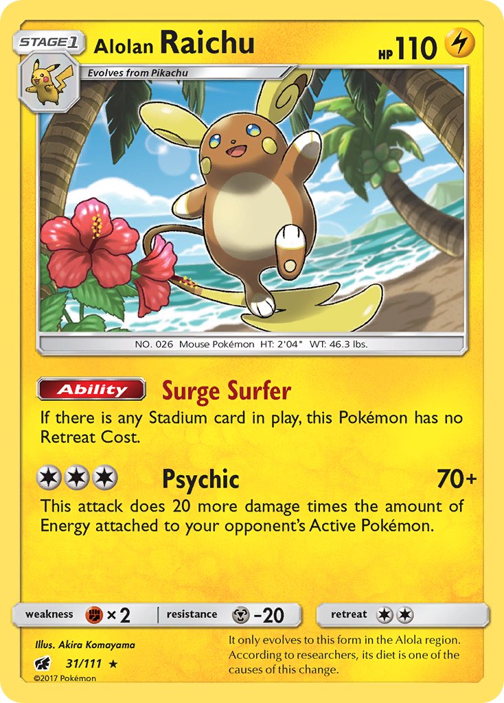 Alolan Raichu (31/111) (Theme Deck Exclusive) [Sun & Moon: Crimson Invasion] | Total Play