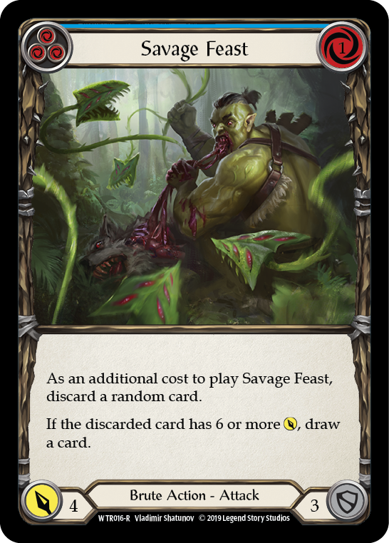 Savage Feast (Blue) [WTR016-R] (Welcome to Rathe)  Alpha Print Rainbow Foil | Total Play