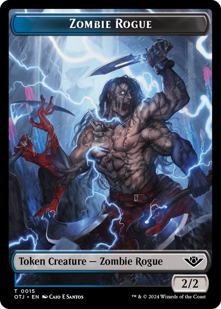 Treasure // Zombie Rogue Double-Sided Token [Outlaws of Thunder Junction Tokens] | Total Play