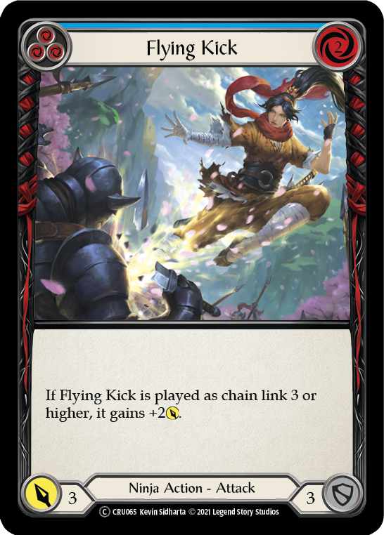 Flying Kick (Blue) [U-CRU065] (Crucible of War Unlimited)  Unlimited Normal | Total Play
