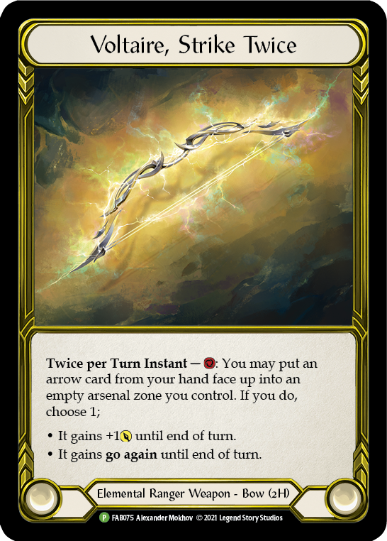 Voltaire, Strike Twice (Golden) [FAB075] (Promo)  Cold Foil | Total Play