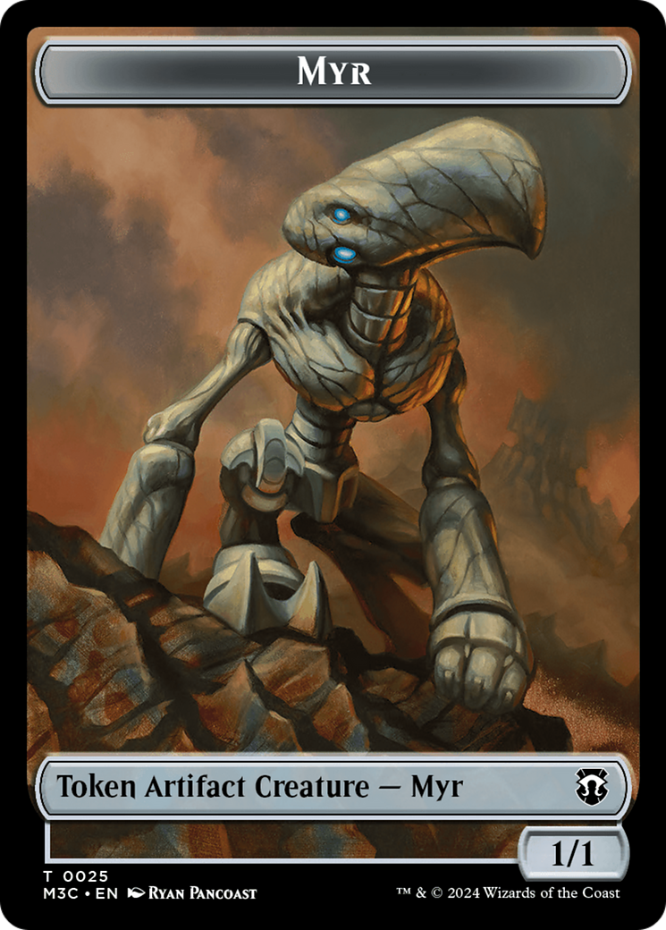 Construct (Ripple Foil) // Myr Double-Sided Token [Modern Horizons 3 Commander Tokens] | Total Play