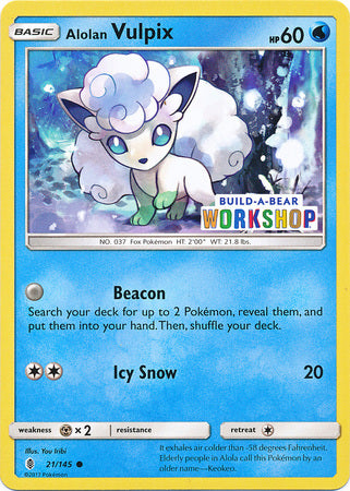 Alolan Vulpix (21/145) (Build A Bear Workshop Exclusive) [Sun & Moon: Guardians Rising] | Total Play