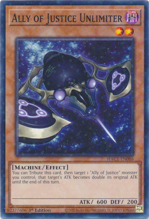Ally of Justice Unlimiter (Duel Terminal) [HAC1-EN086] Common | Total Play
