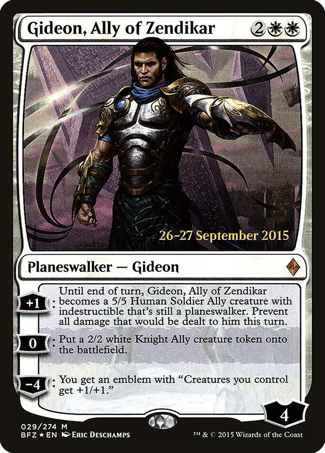 Gideon, Ally of Zendikar [Battle for Zendikar Prerelease Promos] | Total Play