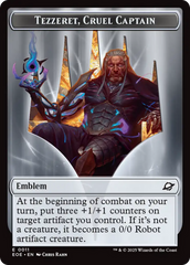 Robot // Emblem - Tezzeret, Cruel Captain Double-Sided Token [Edge of Eternities Tokens] | Total Play