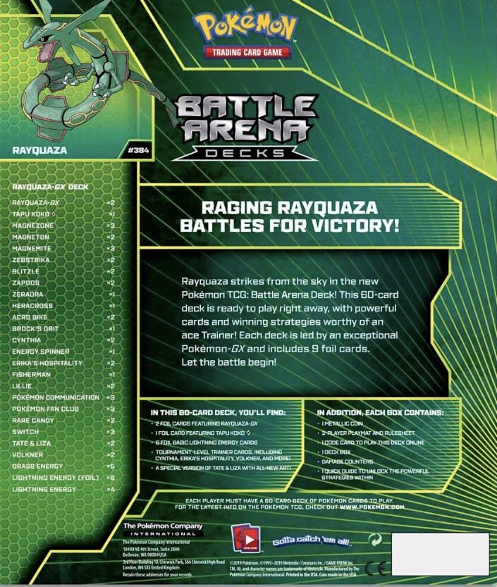 Sun & Moon - Battle Arena Decks (Rayquaza GX) | Total Play