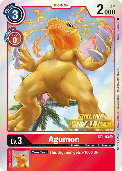 Agumon [ST1-03] (Online Finalist) [Starter Deck: Gaia Red Promos] | Total Play