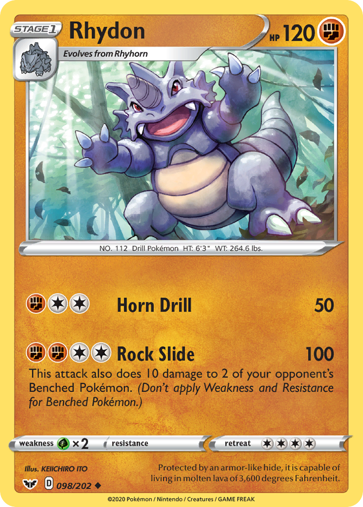 Rhydon (098/202) [Sword & Shield: Base Set] | Total Play