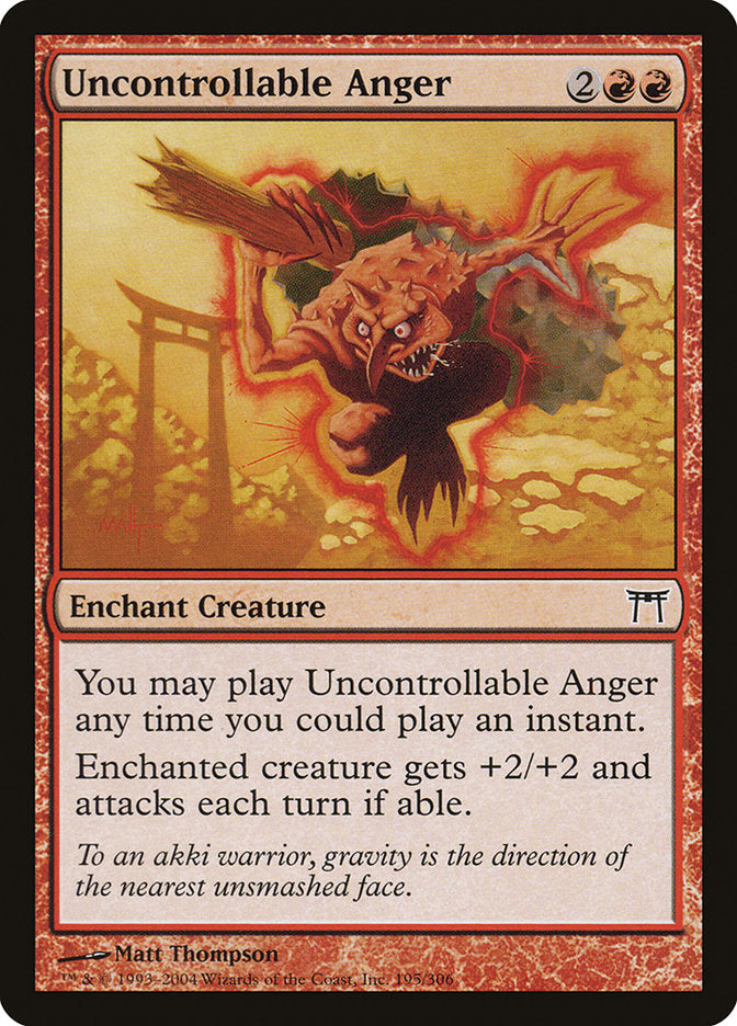 Uncontrollable Anger [Champions of Kamigawa] | Total Play