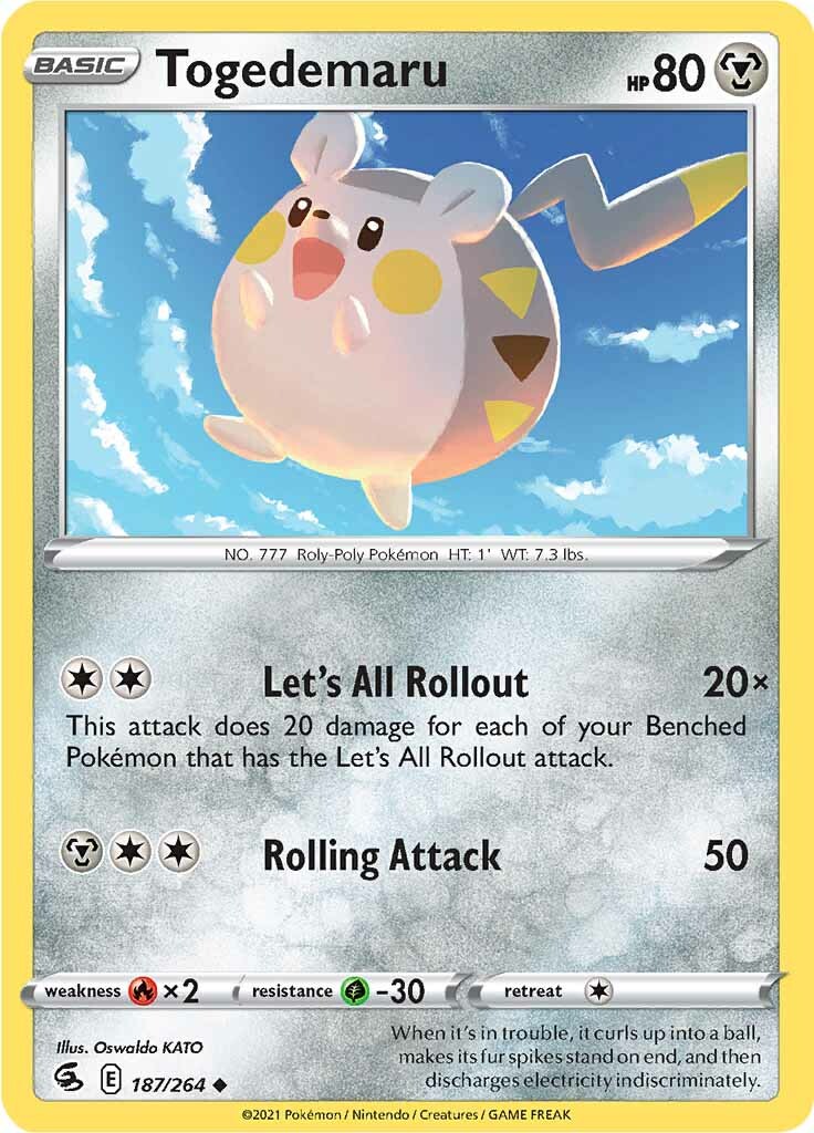 Togedemaru (187/264) [Sword & Shield: Fusion Strike] | Total Play