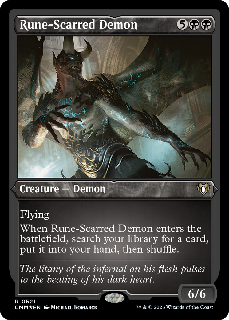 Rune-Scarred Demon (Foil Etched) [Commander Masters] | Total Play