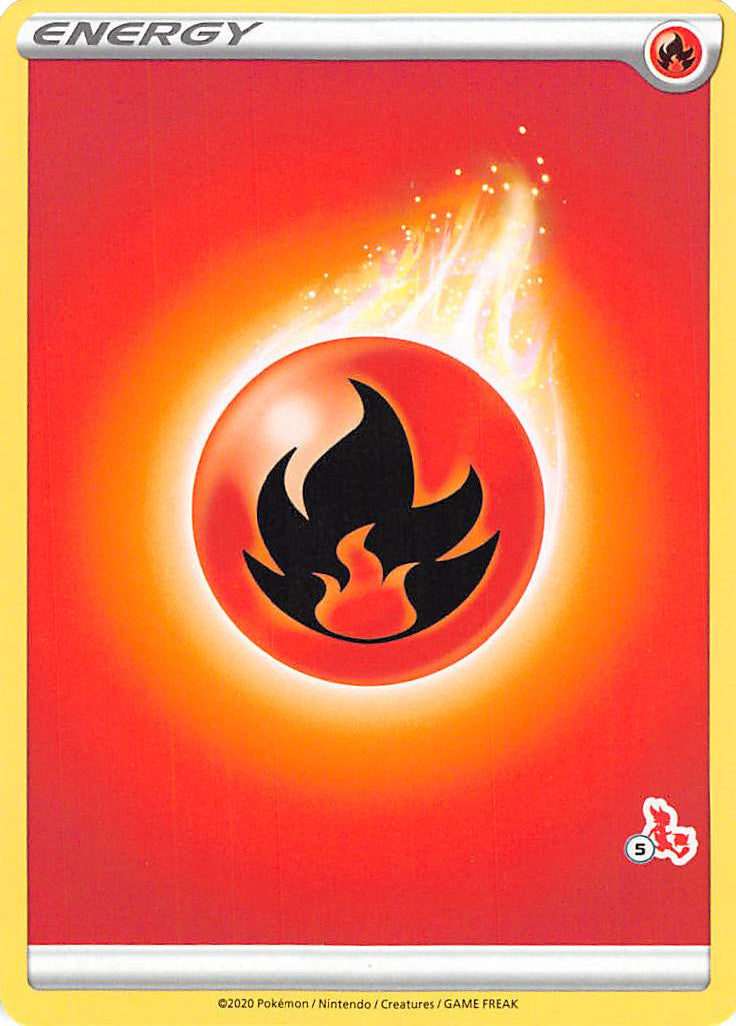 Fire Energy (Cinderace Stamp #5) [Battle Academy 2022] | Total Play