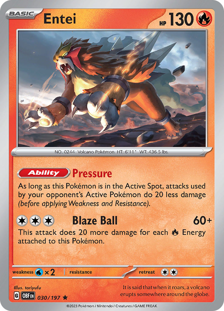 Entei (030/197) [Scarlet & Violet: Obsidian Flames] | Total Play