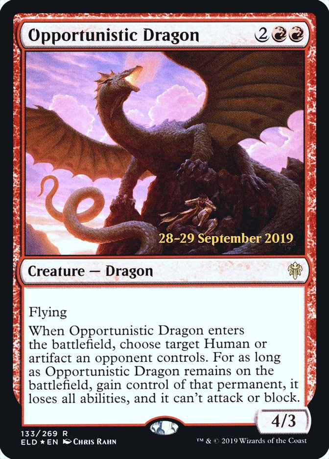 Opportunistic Dragon [Throne of Eldraine Prerelease Promos] | Total Play