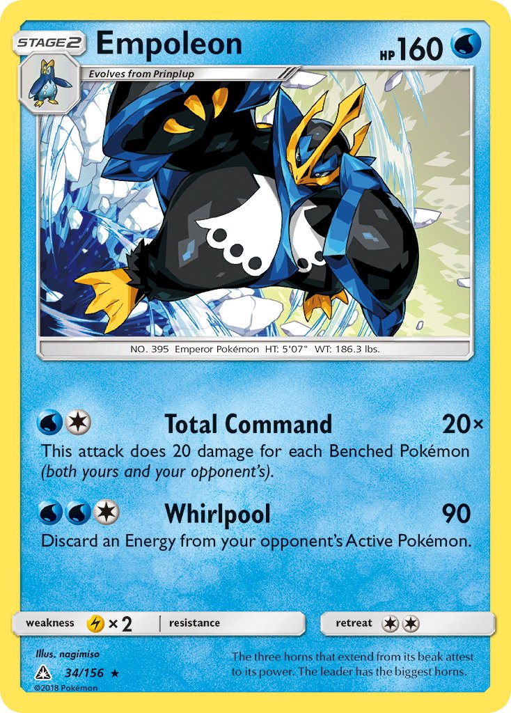 Empoleon (34/156) (Cracked Ice Holo) (Theme Deck Exclusive) [Sun & Moon: Ultra Prism] | Total Play