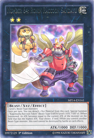 Number 64: Ronin Raccoon Sandayu [MP14-EN161] Rare | Total Play