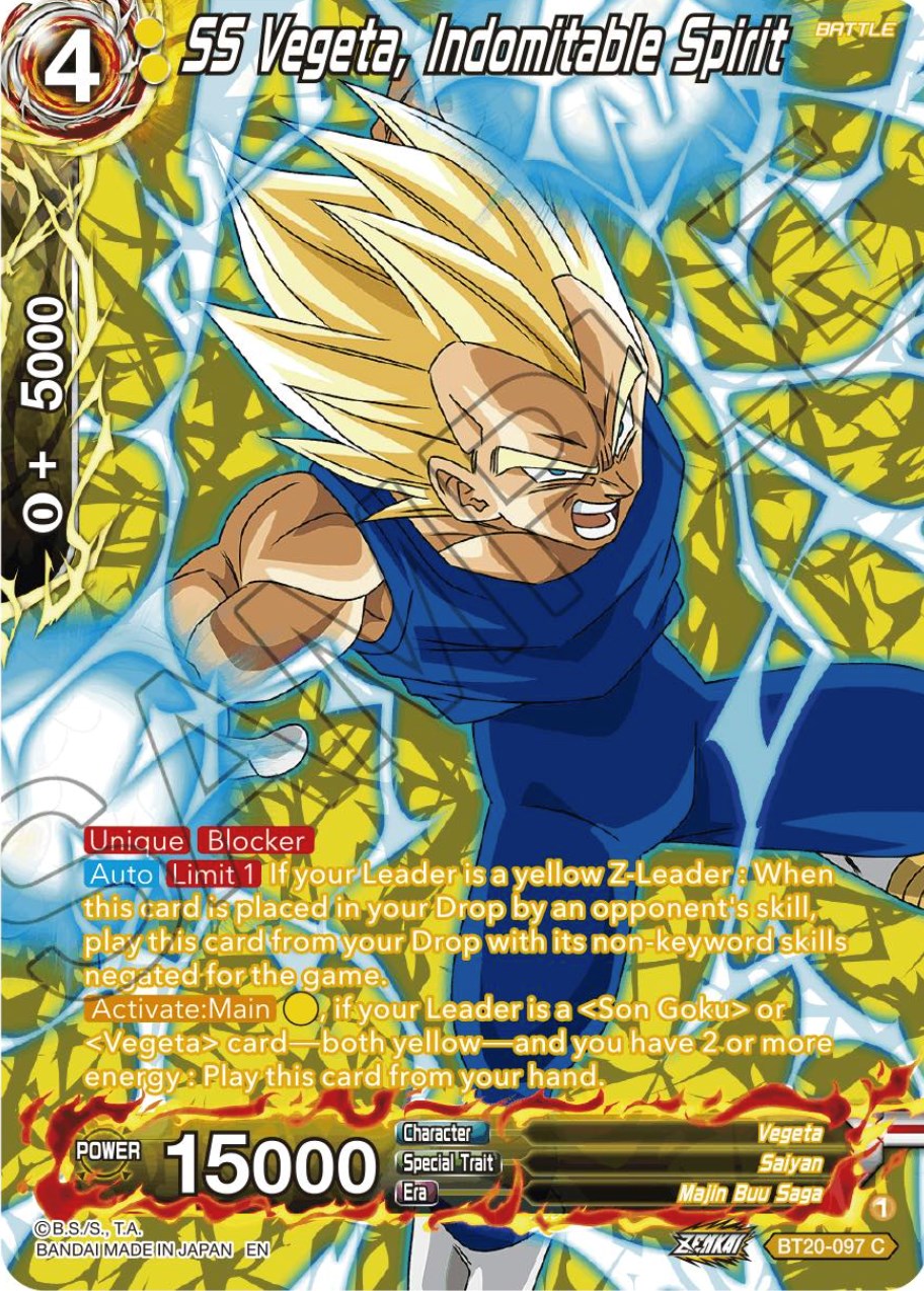 SS Vegeta, Indomitable Spirit (Silver Foil) (BT20-097) [Power Absorbed] | Total Play