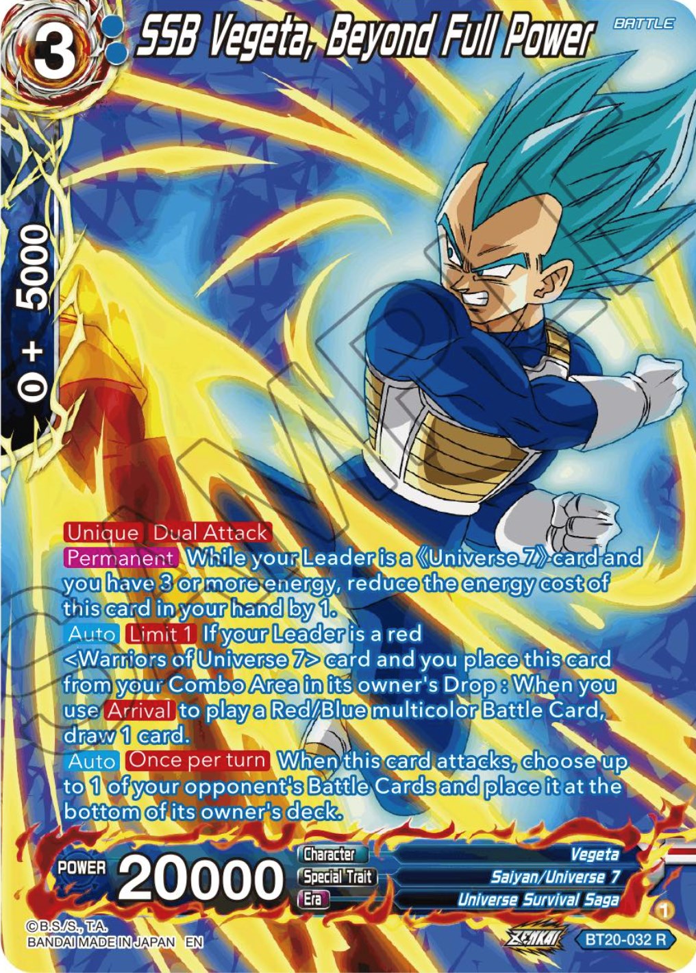 SSB Vegeta, Beyond Full Power (Silver Foil) (BT20-032) [Power Absorbed] | Total Play